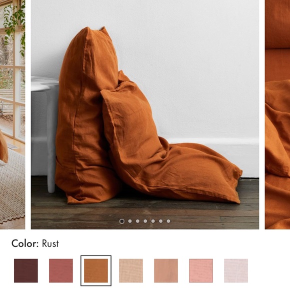 Bed Threads 100% French Flax Linen Standard pillow case - Rust - Picture 3 of 4